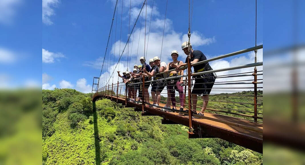 Hawaii's longest suspension bridge hangs at 1600 ft above the Maui