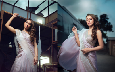 Mimi Chakraborty just stole our hearts in this lavender ruffle saree