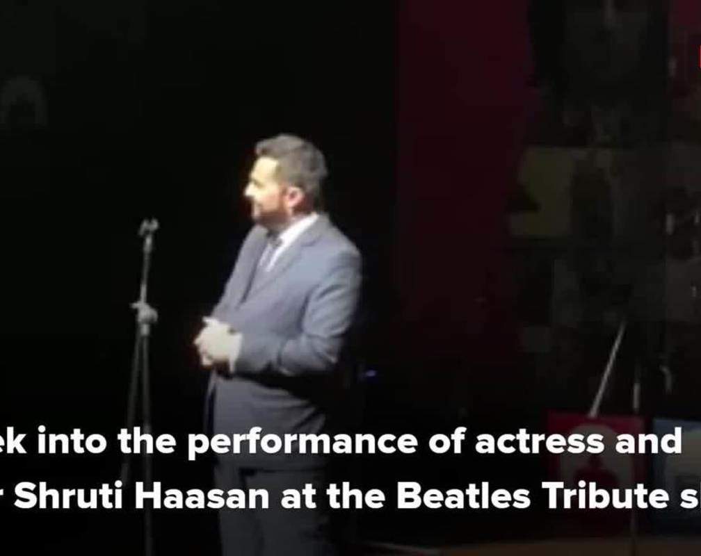 
A peek into the performance of actress and singer Shruti Haasan at the Beatles Tribute show
