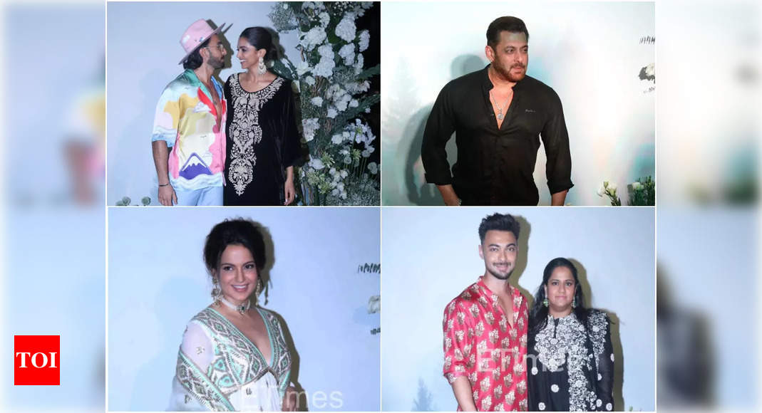 Salman Khan, Deepika Padukone, Ranveer Singh, Kangana Ranaut and different celebs arrive for Arpita Khan and Aayush Sharma’s Eid Celebration on the town | Hindi Film Information