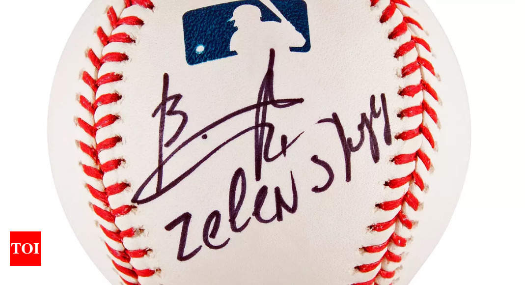 Baseball signed by Volodymyr Zelenskyy to be sold for Ukraine relief – Times of India