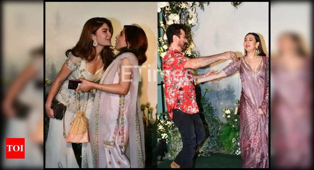 Karisma Kapoor, Sanjay Kapoor and Jacqueline Fernandez’s awkward pictures clicked at Arpita Khan and Aayush Sharma’s Eid party – Times of India