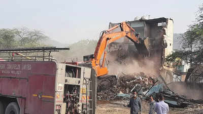 Uttar Pradesh: Illegal constructions of scrap mafia on NCL land bulldozed in Sonbhadra