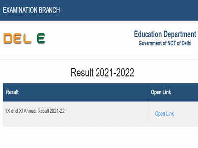 Delhi Class 9 & 11 Result 2022 announced at edustud.nic.in; check direct link here