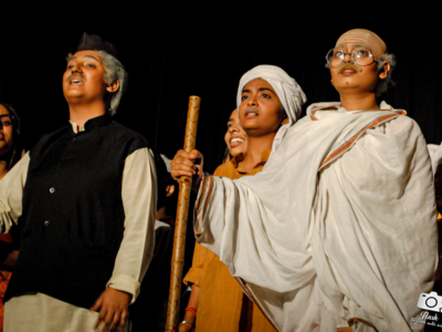 SPMC students perform the play 'Pehla Satyagrahi' based on life and times of Gandhi