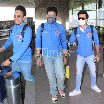 Ranbir Kapoor, Kartik Aaryan, Abhishek Bachchan and other ASFC players jet off to Dubai for a football match - view pics