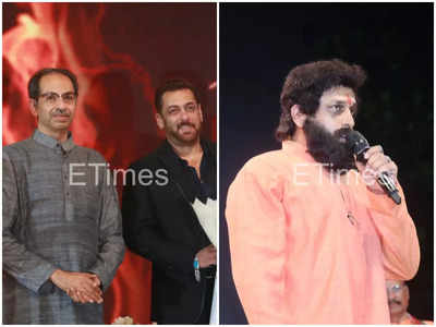 Photos: Maha CM Uddhav Thackeray, Salman Khan, Riteish Deshmukh, Eknath Shinde and other celebs, political leaders attend 'Dharmaveer' trailer launch