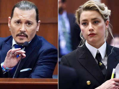 Video: Johnny Depp shrugs and smiles as Amber Heard steps away from him ...