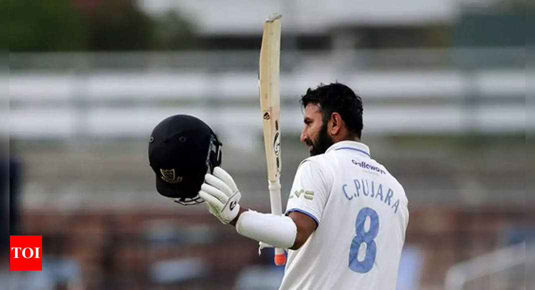 Cheteshwar Pujara scores fourth successive ton for Sussex, wins battle against Shaheen Afridi | Cricket News – Times of India