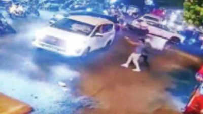 Clip shows three open fire at SUV on a busy road in Delhi's Hari Nagar