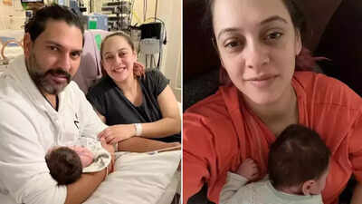 Hazel Keech and Yuvraj Singh give glimpses of their cute little baby boy