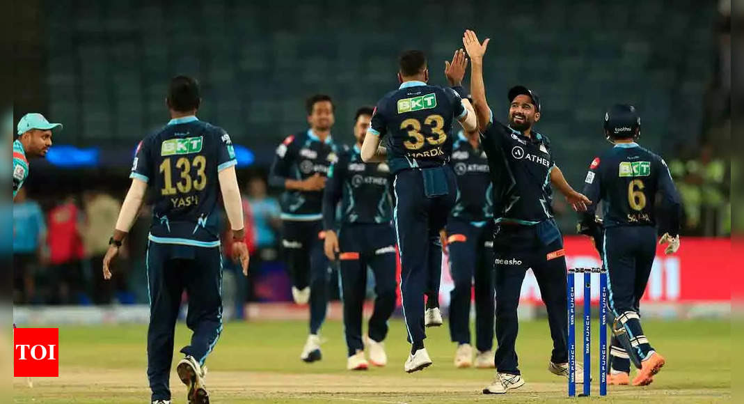 IPL 2022, GT vs LSG: Gujarat Titans lord over Lucknow Super Giants, become first team to enter playoffs | Cricket News – Times of India