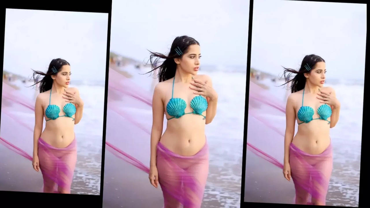 Urfi Javed channels inner mermaid, wears only seashell bra in new video