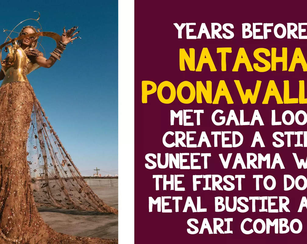 
Suneet Varma was the first to do a metal bustier + sari combo
