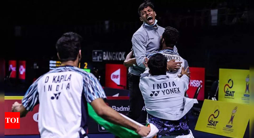 Indian shuttlers enter Thomas Cup semis, ensure first medal in the tournament in 43 years | Badminton News – Times of India