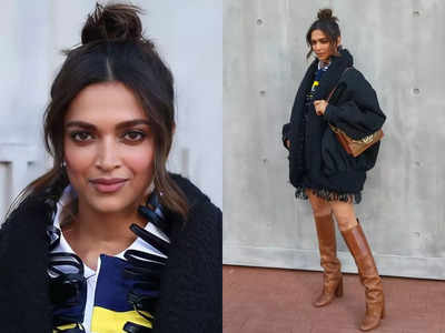 Deepika Padukone served two stunning leather outfits for the Louis Vuitton  show in Paris