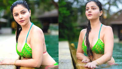 Actress Rubina Dilaik raises the temperature as she poses in a bikini