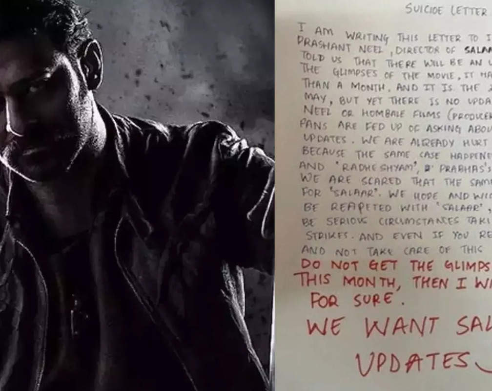 
Prabhas' die-hard fan threatens to kill self if there's no 'Salaar' update, suicide letter goes viral
