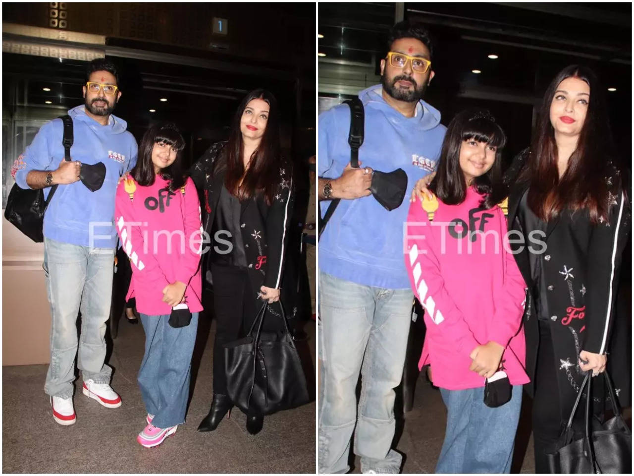 Aishwarya Rai holds Aaradhya's hand as she makes her way out of the airport  with husband Abhishek Bachchan – See pics