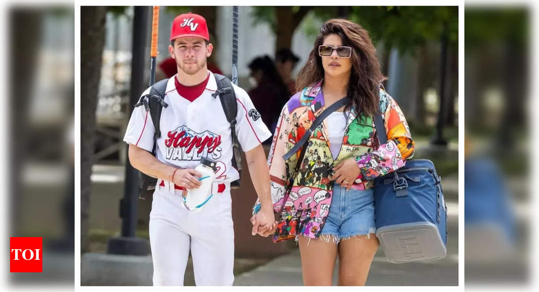 Priyanka Chopra and Nick Chopra look uber stylish as they walk hand-in-hand after a softball game in Los Angeles – See photo | Hindi Movie News