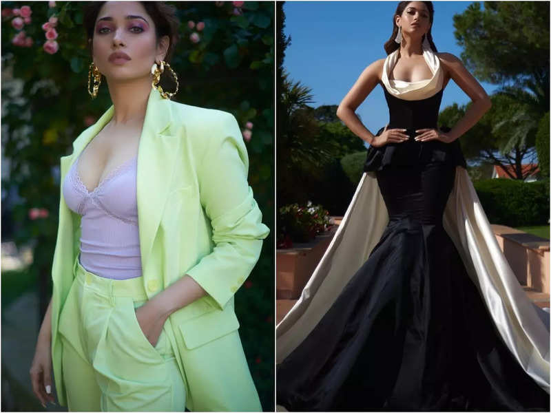 Cannes 2022: Tamannaah Bhatia goes pastel to monochrome at the film festival in France