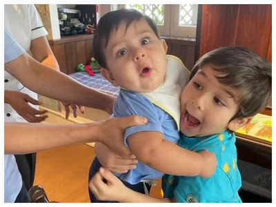 Taimur Ali Khan proves he is a 'protective bhaijaan' in this adorable photo with Jehangir