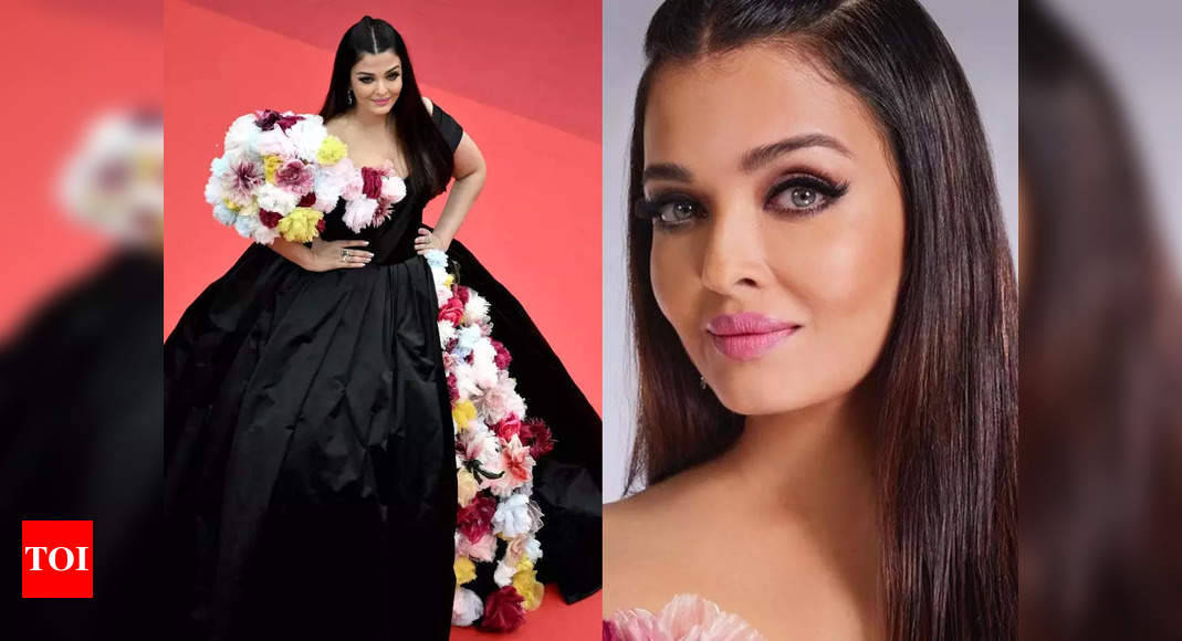 Cannes 2022: Aishwarya Rai Bachchan gives a closer look of her dramatic make-up from her first red carpet look this year – Times of India