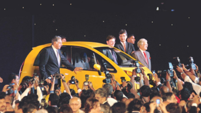 Ratan Tata arrives at Taj Hotel in a Tata Nano - 'Nano was always meant for all our people'