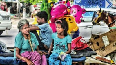 Delhi: Street children in Hauz Khas struggle to remain cool and hydrated