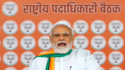 Fix goals for next 25 years, work to fulfil aspirations of people: PM Modi to party workers