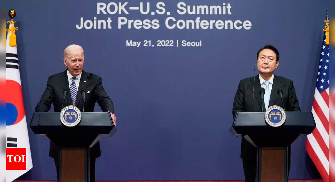 Biden, Yoon meet in shadow of North Korean nuclear sabre rattling – Times of India