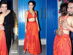 Nushrratt Bharuccha impresses the fashion police in two-piece orange outfit with a plunging neckline at her birthday party