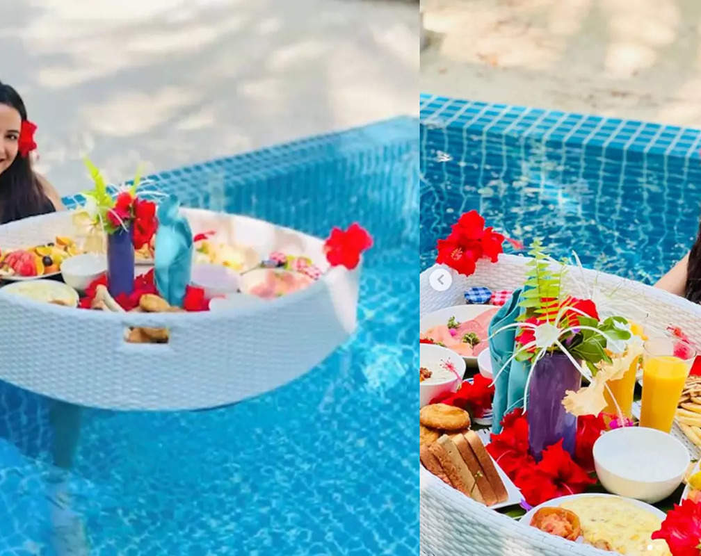 
Jasmin Bhasin enjoys the 'mandatory floating breakfast' in a black swimsuit as she holidays in Maldives
