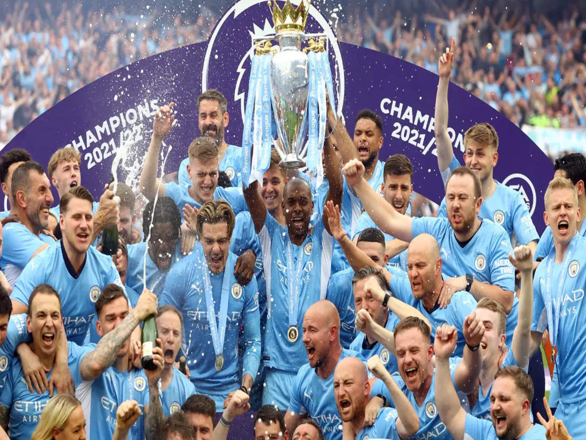 Man City retain Premier League title with a dramatic late comeback win  against Aston Villa | Football News - Times of India