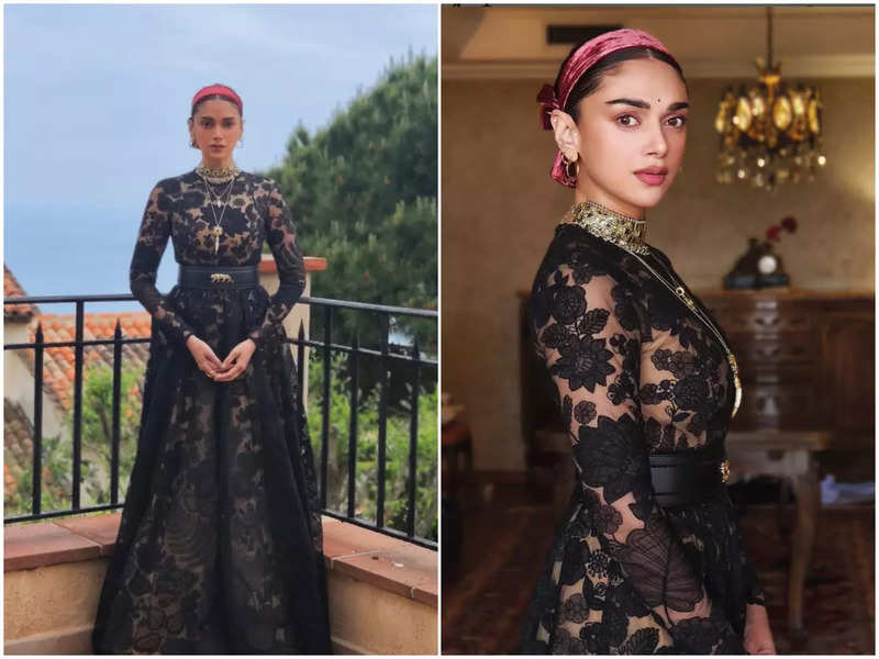 Aditi Rao Hydari looks like a vision to behold at Cannes red carpet in a black sheer dress