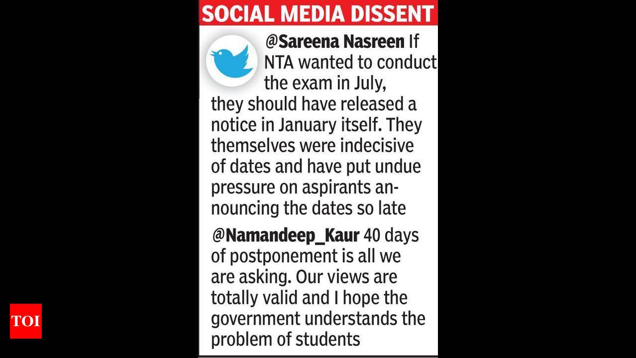 Clamour for NEET UG postponement grows Nagpur News Times of India