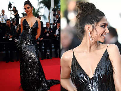 Deepika turns up the heat in a custom black LV gown