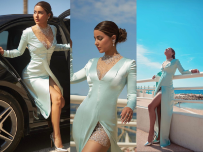 Hina Khan wows in a silky sky blue dress at Cannes 2022; “This gurl is on fire”, says Tina Dutta