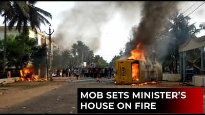 AP: Protests against renaming of Konaseema district turns violent, minister’s house burnt down