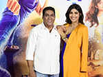 Shilpa Shetty stuns in a blue saree with red corset blouse at the trailer launch of 'Nikamma'