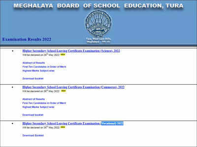 MBOSE Meghalaya Board HSSLC result 2022 to be declared on May 26 @mbose.in