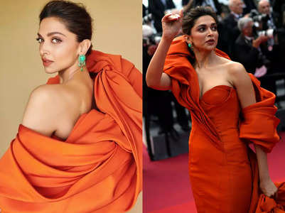Deepika amps up the oomph factor in an orange gown
