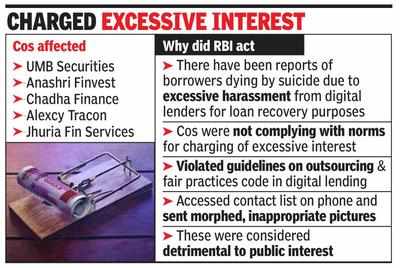 RBI bans 5 NBFCs in e-lender crackdown