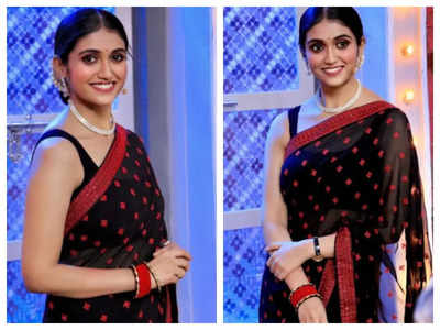 Rinku Rajguru channels her inner desi girl in a red and black saree; See pics