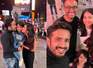 Ravi shares adorable pics at Times Square
