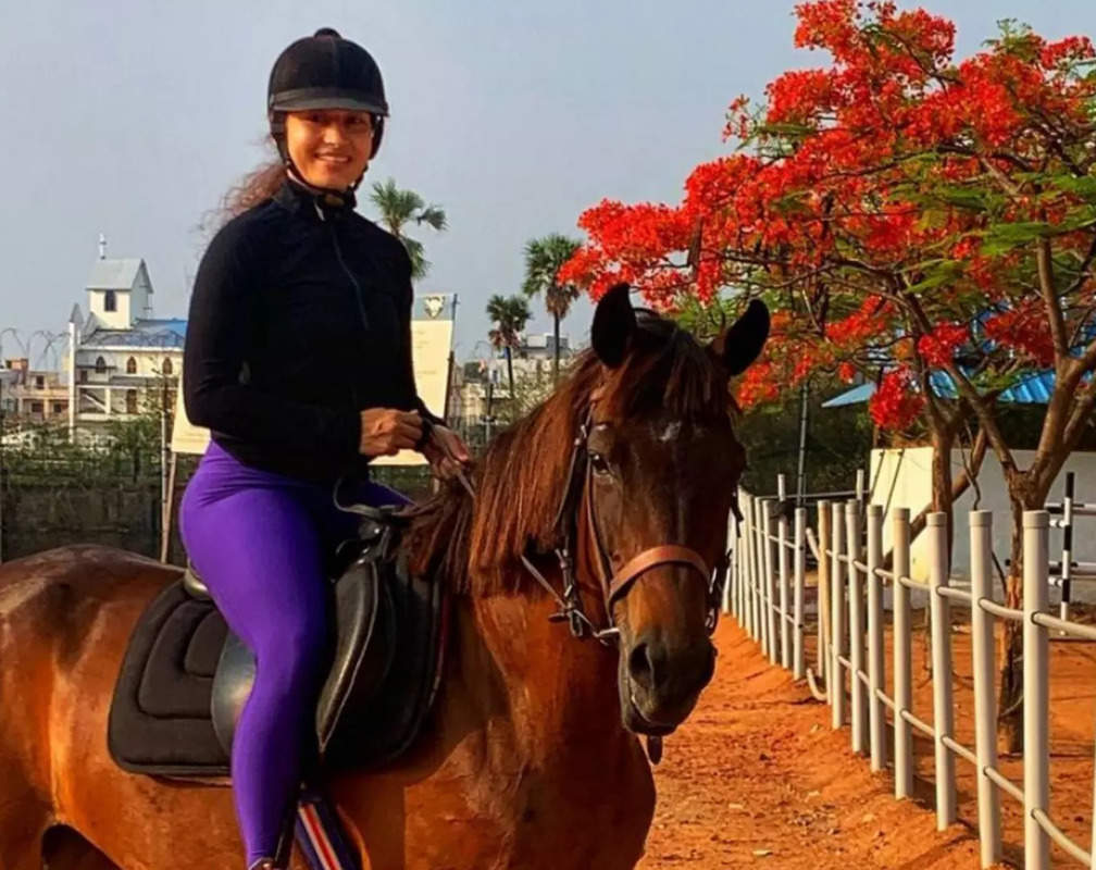 
Pooja Ramachandran learns horse riding
