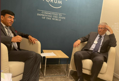 Bill Gates lauds India's vaccination drive in meeting with Mansukh Mandaviya at Davos