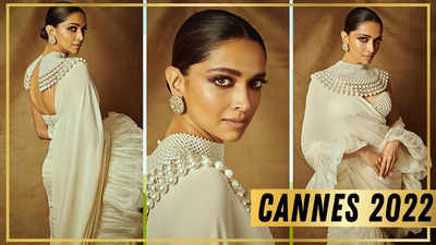 Deepika Padukone stuns in a gorgeous white ruffled saree on the last day of Canness Film Festival