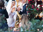 Kourtney Kardashian and Travis Barker celebrate their courthouse wedding with these mushy pictures