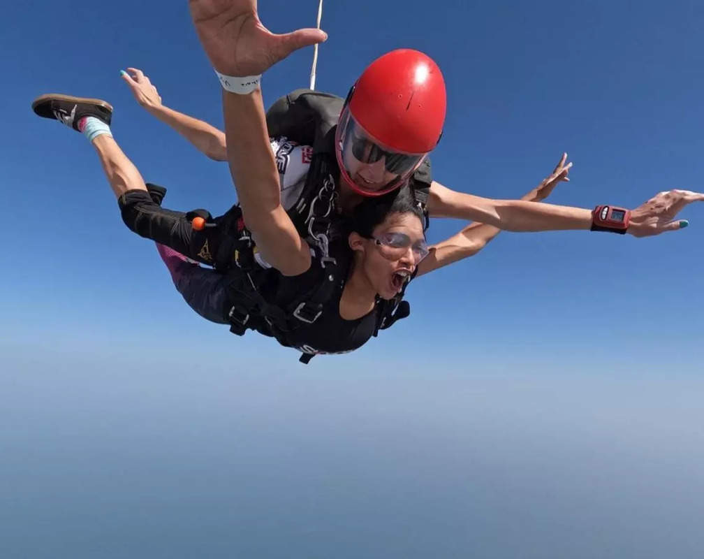 
Dushara Vijayan goes sky diving in Dubai
